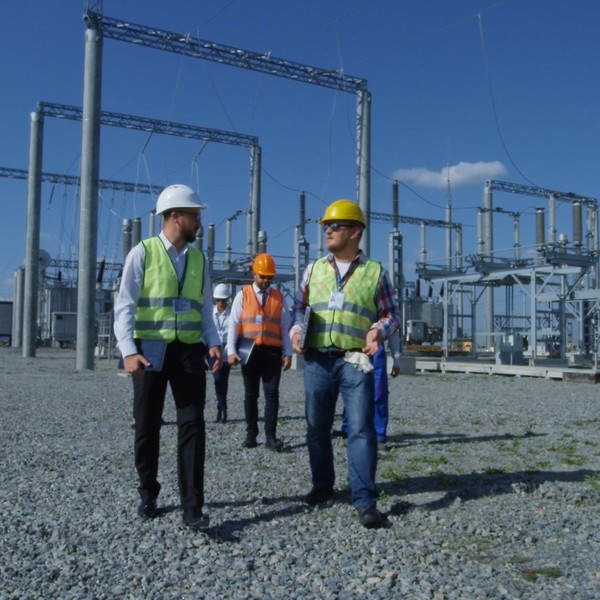 Image shows engineers at power plant